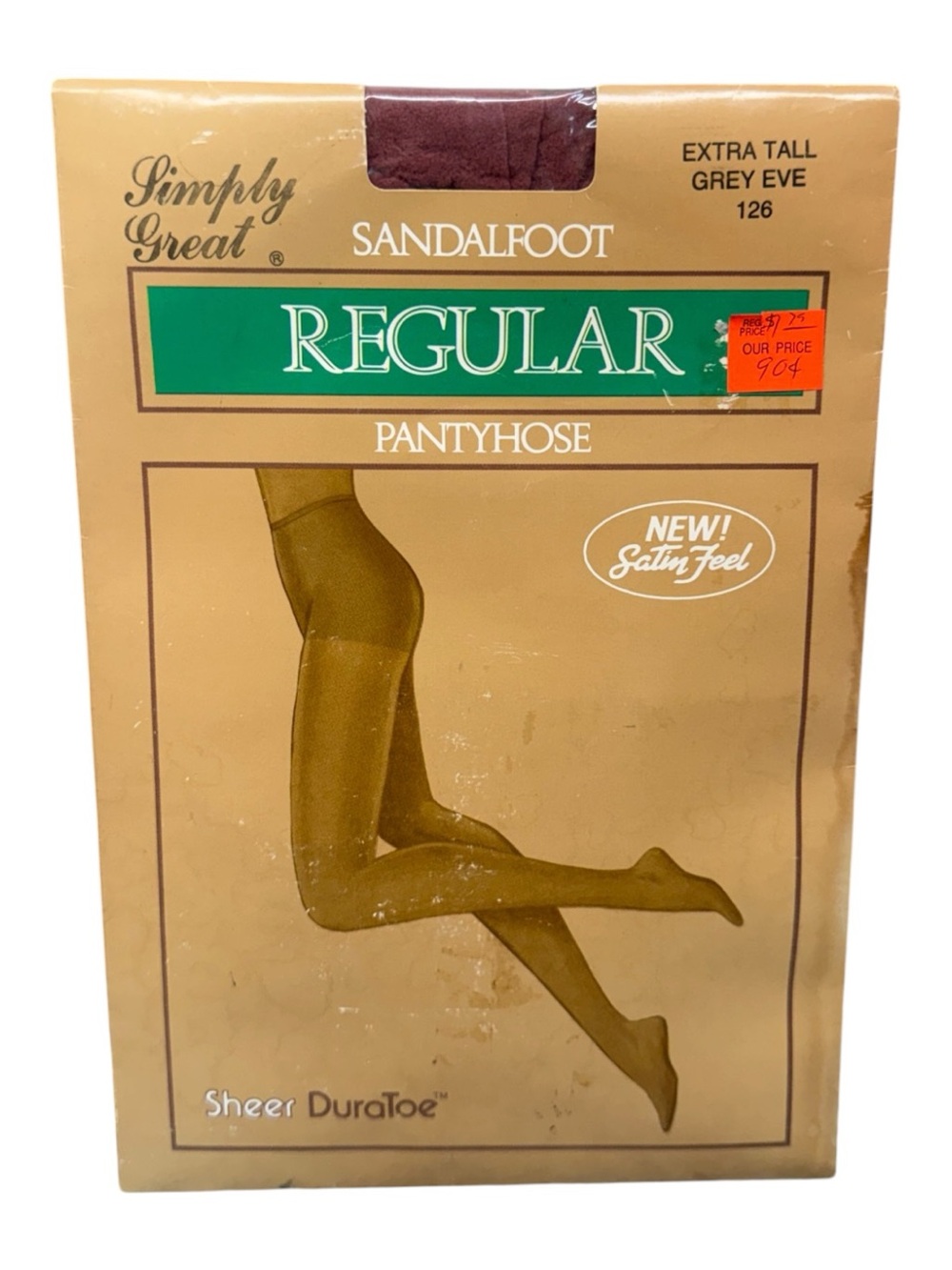 VTG Simply Great Regular Satin Feel Sheer Duratoe Pantyhose Extra Tall Grey Eve